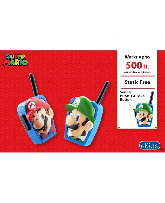 Super Mario Bros Walkie Talkies Kids Toys Long Range Two Way Static Free Handheld Radios Designed for Indoor or Outdoor Games...