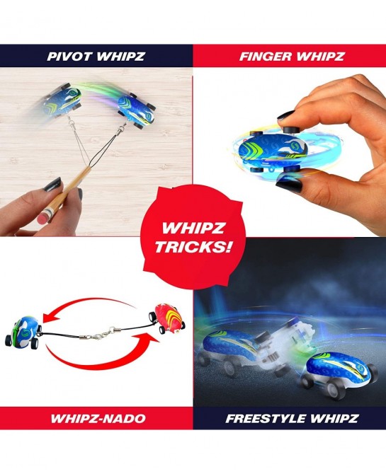 Whipz Duo Micro Racers Toy Cars for Kids - 2pk Mini Keychain Cars Glow in The Dark LED Fast Pocket Racers Fidget Toys 2 Mini ...