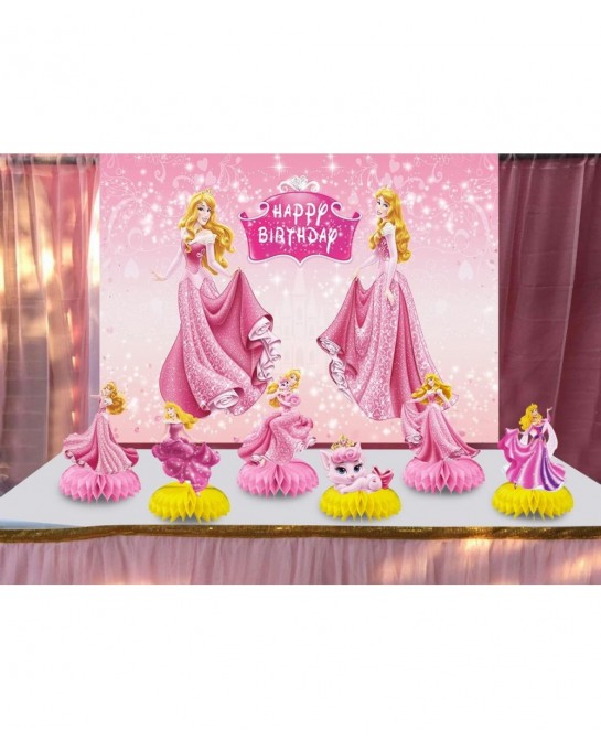 6pcs Princess Honeycomb Centerpieces Girls Birthday Party Decoraions Princess Theme Party Supplies Pink Princess Centerpieces...