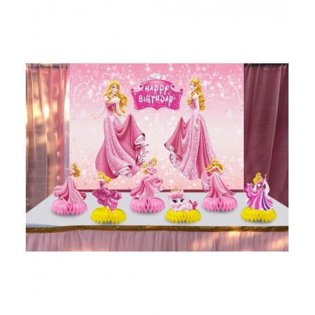 6pcs Princess Honeycomb Centerpieces Girls Birthday Party Decoraions Princess Theme Party Supplies Pink Princess Centerpieces...