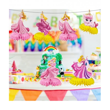 6pcs Princess Honeycomb Centerpieces Girls Birthday Party Decoraions Princess Theme Party Supplies Pink Princess Centerpieces...