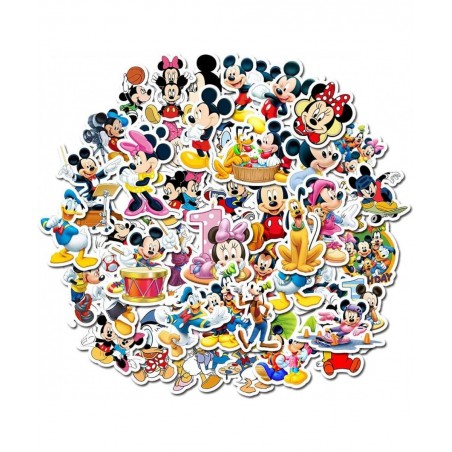 50pcs Vinyl Stickers Waterproof Disney Mickey Minnie Graffiti Decals for Water Bottles Cars Motorcycle Skateboard Portable Lu...