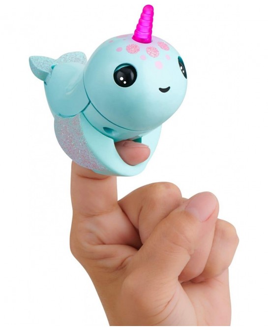 Fingerlings Light Up Narwhal - Nikki (Turquoise) - Friendly Interactive Toy $24.18 Finger Puppets