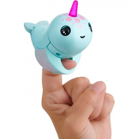 Fingerlings Light Up Narwhal - Nikki (Turquoise) - Friendly Interactive Toy $24.18 Finger Puppets