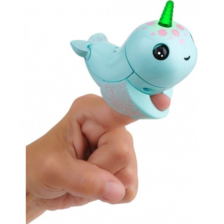 Fingerlings Light Up Narwhal - Nikki (Turquoise) - Friendly Interactive Toy $24.18 Finger Puppets