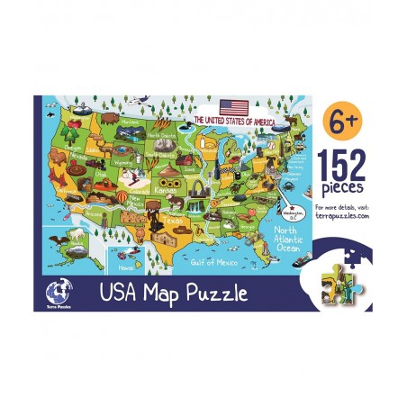 USA Map 152 Piece Jigsaw Puzzle 15x10 inches for Kids 6+ $45.33 Jigsaw Puzzles