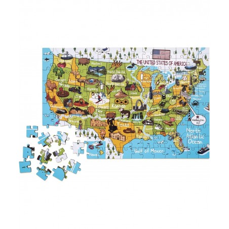 USA Map 152 Piece Jigsaw Puzzle 15x10 inches for Kids 6+ $45.33 Jigsaw Puzzles