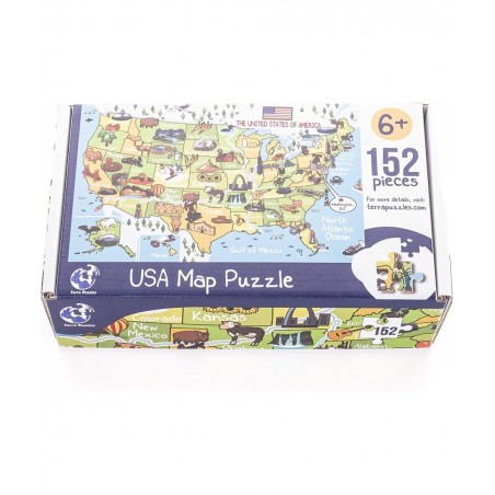 USA Map 152 Piece Jigsaw Puzzle 15x10 inches for Kids 6+ $45.33 Jigsaw Puzzles