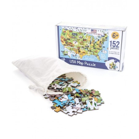 USA Map 152 Piece Jigsaw Puzzle 15x10 inches for Kids 6+ $45.33 Jigsaw Puzzles