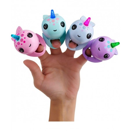 Fingerlings Light Up Narwhal - Nikki (Turquoise) - Friendly Interactive Toy $24.18 Finger Puppets