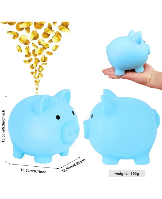 2Pcs Cute Piggy Bank Plastic Pig Money Bank Adults Piggy Bank Pig Money Box Coin Bank Plastic Saving Coin Box for Boys Girls ...