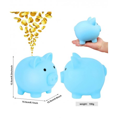2Pcs Cute Piggy Bank Plastic Pig Money Bank Adults Piggy Bank Pig Money Box Coin Bank Plastic Saving Coin Box for Boys Girls ...