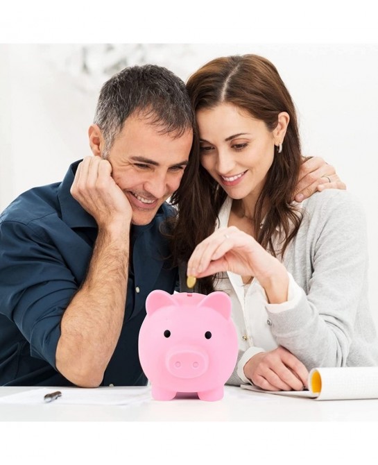 2Pcs Cute Piggy Bank Plastic Pig Money Bank Adults Piggy Bank Pig Money Box Coin Bank Plastic Saving Coin Box for Boys Girls ...