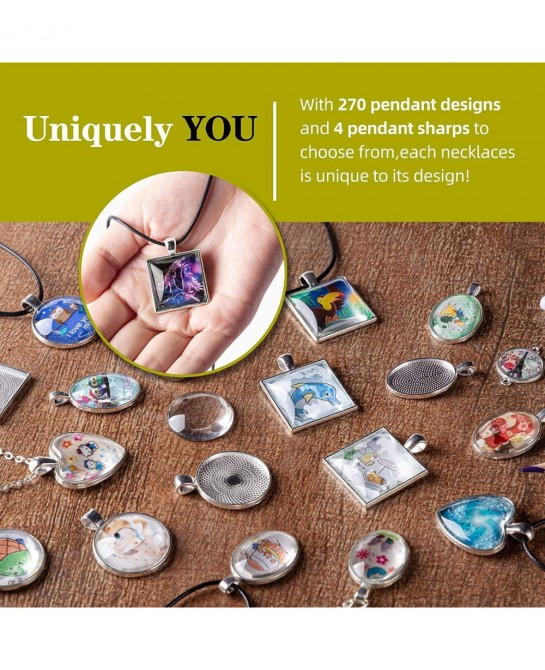 Girls Jewelry Making Kit DIY Crafts Gifts Jewelry Arts Kit Custom Glass Pendant Necklace Set Make Necklaces & Bracelets with ...