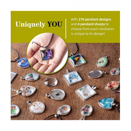 Girls Jewelry Making Kit DIY Crafts Gifts Jewelry Arts Kit Custom Glass Pendant Necklace Set Make Necklaces & Bracelets with ...