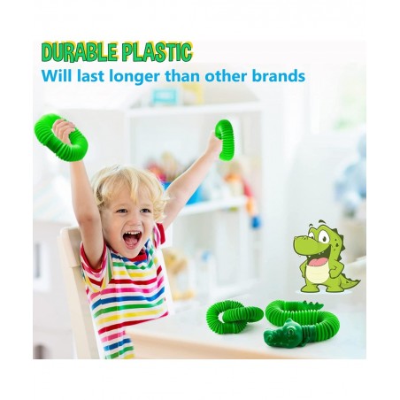 Pop Tubes Gator Pop Tube - Sensory Tubes Fidget Toy - Fun Alligator Toys for Toddlers & Kids All Ages - Best Fidgets Popping ...