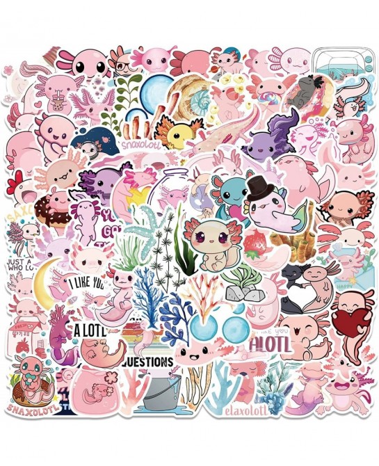 100PCS Axolotl Stickers Pack Kawaii Animal Waterproof Decals Cool Stickers for Water Bottle Laptop Phone Vinyl Cute Axolotl S...