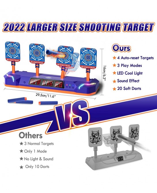 Shooting Targets for Nerf Guns Digital Electronic Scoring Target for Boys Auto Reset with 3 Modes Shooting Toys for 5 6 7 8 9...