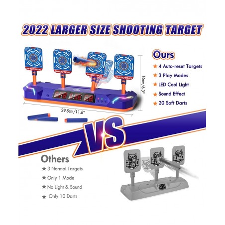 Shooting Targets for Nerf Guns Digital Electronic Scoring Target for Boys Auto Reset with 3 Modes Shooting Toys for 5 6 7 8 9...