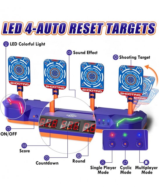 Shooting Targets for Nerf Guns Digital Electronic Scoring Target for Boys Auto Reset with 3 Modes Shooting Toys for 5 6 7 8 9...