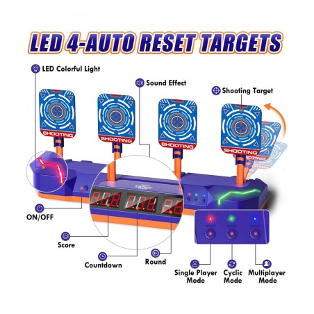 Shooting Targets for Nerf Guns Digital Electronic Scoring Target for Boys Auto Reset with 3 Modes Shooting Toys for 5 6 7 8 9...