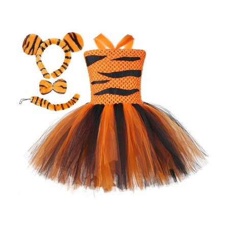 Halloween Animal Costumes for Kids Girls 1-10Y Reindeer Giraffe Tiger with Headband Halloween Dress Up Clothes $49.05 Kids' C...