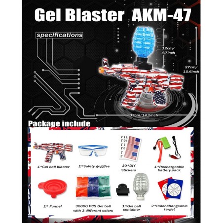 Electric Gel Ball Blaster - Splatter Ball Gun with 30000 Gel Balls - Outdoor Yard Shooting Game Toys for Boys Kids Adults Age...