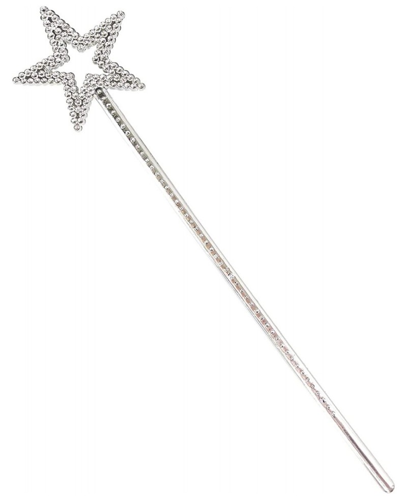 Silver 13 Inches Star Wand Elf baton Angel Star Magic Wand Silver Fairy Princess Plating Silver Stars Stick $13.18 Kids' Cost...