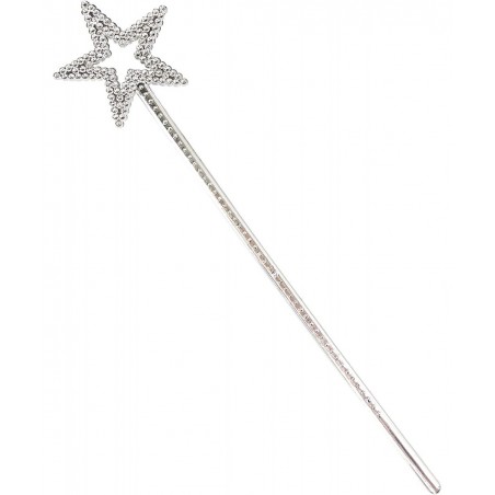 Silver 13 Inches Star Wand Elf baton Angel Star Magic Wand Silver Fairy Princess Plating Silver Stars Stick $13.18 Kids' Cost...