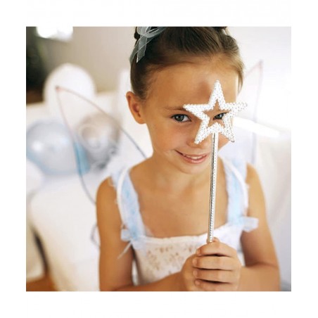 Silver 13 Inches Star Wand Elf baton Angel Star Magic Wand Silver Fairy Princess Plating Silver Stars Stick $13.18 Kids' Cost...