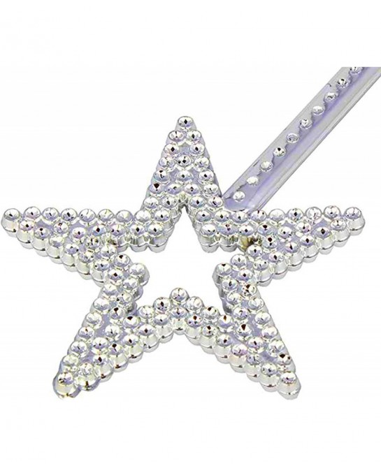 Silver 13 Inches Star Wand Elf baton Angel Star Magic Wand Silver Fairy Princess Plating Silver Stars Stick $13.18 Kids' Cost...