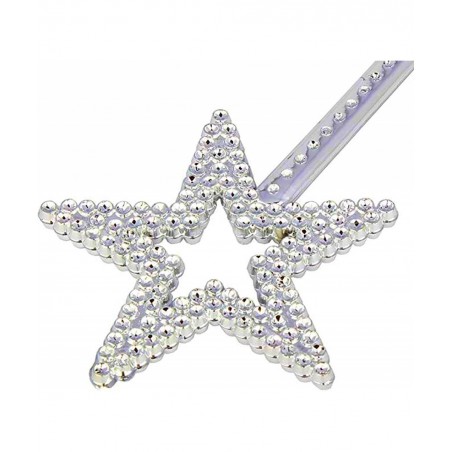 Silver 13 Inches Star Wand Elf baton Angel Star Magic Wand Silver Fairy Princess Plating Silver Stars Stick $13.18 Kids' Cost...