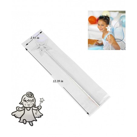 Silver 13 Inches Star Wand Elf baton Angel Star Magic Wand Silver Fairy Princess Plating Silver Stars Stick $13.18 Kids' Cost...