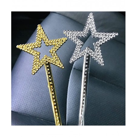 Silver 13 Inches Star Wand Elf baton Angel Star Magic Wand Silver Fairy Princess Plating Silver Stars Stick $13.18 Kids' Cost...