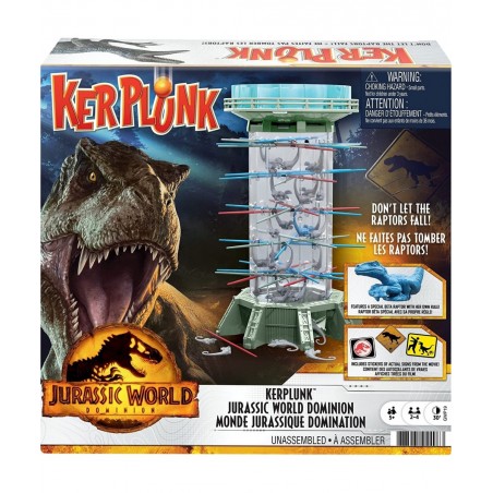 Jurassic World Dominion KerPlunk! Raptors Game with Tower Sticks and Toy Velociraptor Dinosaurs Gift and Collectible $25.32 B...