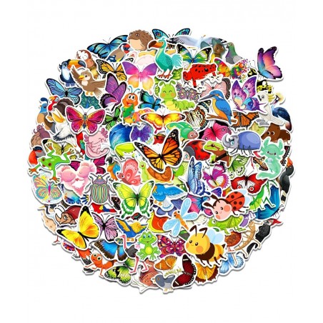160pcs Butterfly Sticker for Kids Girls Cute Cartoon Insect Animal Stickers Waterproof Vinyl Stickers Pack for Scrapbooking L...
