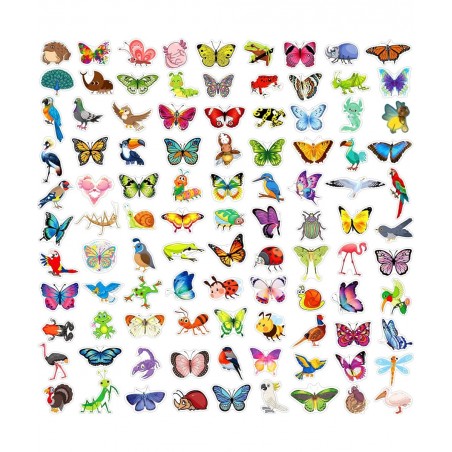 160pcs Butterfly Sticker for Kids Girls Cute Cartoon Insect Animal Stickers Waterproof Vinyl Stickers Pack for Scrapbooking L...
