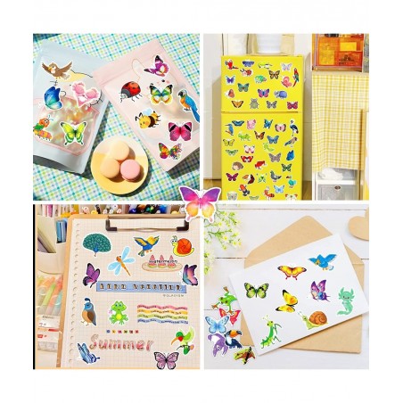 160pcs Butterfly Sticker for Kids Girls Cute Cartoon Insect Animal Stickers Waterproof Vinyl Stickers Pack for Scrapbooking L...