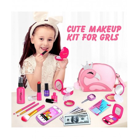Kids Pretend Makeup Kit for Girl Toddlers Play Makeup Set for Little Girls Toys Age 3 4 5 6 7 8 Year Old Girls Birthday Gift ...