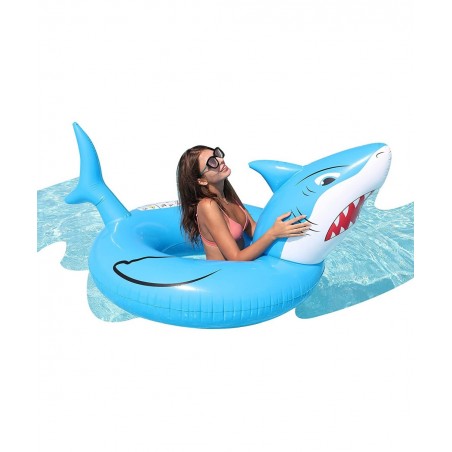 Inflatable Shark Giant Pool Float - 45 inches Tubes for Floating Indoor Outdoor Giant Swimming Pool Floaties for Kids & Adult...