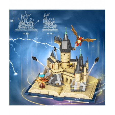 Harry Castle Building Toys STEM Projects for Kids 8-12 Castle Book Building Set Creative Collectible Toys Birthday Gifts for ...