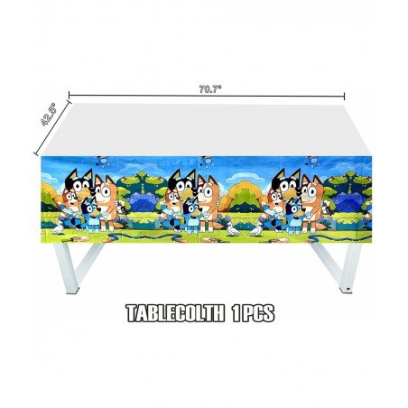 Cartoon Blue Dog Birthday Party Supplies Cartoon Blue Dog Themed Plates Napkins Paper cups Straws Spoons Fork Tablecloth Part...