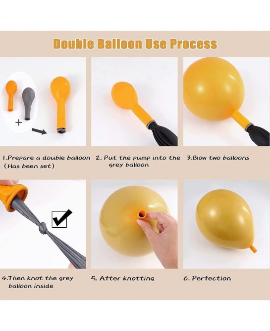Yellow Blush Balloon Garland Kit Double Stuffed Brown Apricot Ivory Latex Balloons Arch for Birthday Baby Shower Festival Bro...