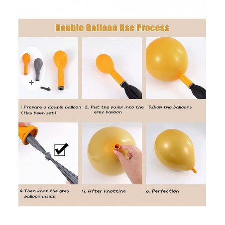 Yellow Blush Balloon Garland Kit Double Stuffed Brown Apricot Ivory Latex Balloons Arch for Birthday Baby Shower Festival Bro...