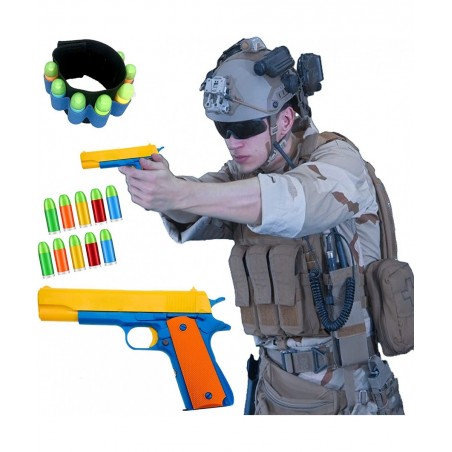 Colt 1911 Kids Toy Gun with Ejecting Magazine and Colorful Soft Bullets - Style of M1911 with Slide Action Barrel for Trainin...