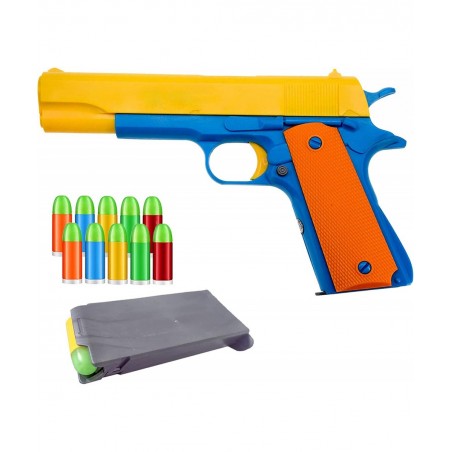 Colt 1911 Kids Toy Gun with Ejecting Magazine and Colorful Soft Bullets - Style of M1911 with Slide Action Barrel for Trainin...