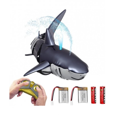 Remote Control Shark Pool Toys for Kids RC Shark Spray Water Toys for Swimming Pool Lake Bathtub Games Remote Control Boat fo...