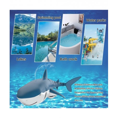 Remote Control Shark Pool Toys for Kids RC Shark Spray Water Toys for Swimming Pool Lake Bathtub Games Remote Control Boat fo...