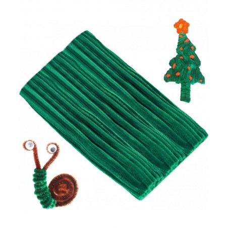 Pipe Cleaners Craft Supplies - 100pcs Dark Green Pipecleaners Craft Kids DIY Art Supplies Pipe Cleaner Chenille Stems Dark Gr...