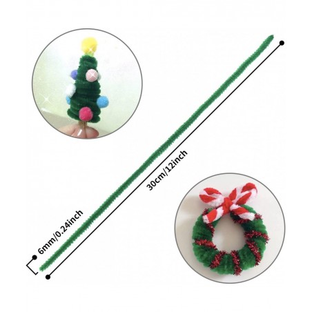 Pipe Cleaners Craft Supplies - 100pcs Dark Green Pipecleaners Craft Kids DIY Art Supplies Pipe Cleaner Chenille Stems Dark Gr...
